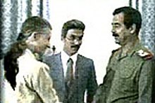 US Ambassador April Glaspie at the meeting with Saddam Hussein