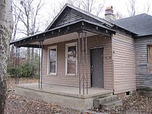 Aretha Franklin's geboortehuis op 406 Lucy Ave. in Memphis, Tennessee.