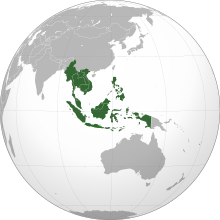 Asociația Națiunilor din Asia de Sud-Est în proiecție ortografică