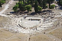 Imagen moderna del Teatro de Dionisio en Atenas, donde se representaron muchas de las obras de Esquilo