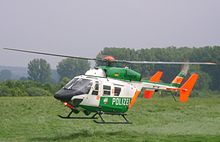 MBB BK 117-B2 of the police NRW taking off