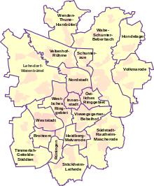 Structure of the city districts as of 2011
