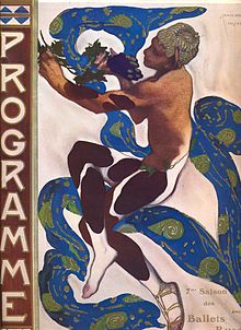 Leon Baksti koostatud programmikujundus Nijinski "L'Apre-Midi d'une Faune", Pariis 1912, Diagilevi Ballet Russes.