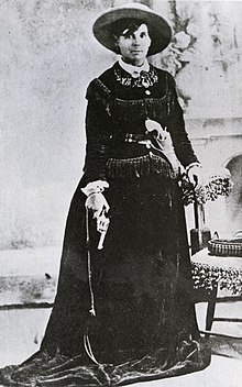 Studioporträt von Belle Starr, "Königin der Gesetzlosen von Oklahoma".