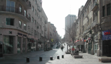 The deserted Ben Yehuda Street in Jerusalem on Shabbat