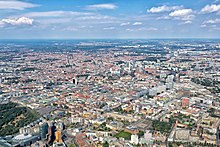 Expansion of the urban space from the center towards the north