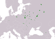 Distribution of the bison: Year-round occurrence Compiled by IUCN (International Union for Conservation of Nature) 2020