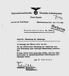 Hitler's order to keep the Holocaust secret, July 11, 1943.