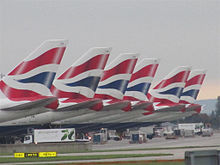 Боинг 747-400 компании British Airways в лондонском аэропорту Хитроу.