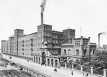Istorinė Lodzės (Lenkija) fabriko nuotrauka, daryta tikriausiai 1877 arba 1878 m.