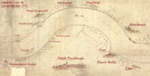 Bucker's Map No. 1 - Rhine near Duisburg from Wanheim to Homberg 1713