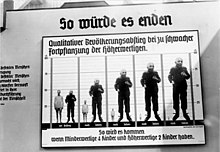 Berlin'de 1935 yılında düzenlenen Yaşam Harikaları sergisinden öjeniyi destekleyen bir "Bilgilendirme Posteri"
