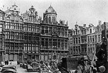 Combatless arrival of motorised German troops in the centre of Brussels, 17 May 1940