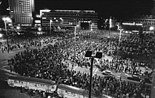 Manifestación del lunes en Leipzig el 16 de octubre de 1989