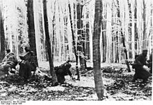Battle contact during the retreat in January 1945
