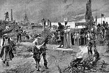 Upálenie Jana Husa na koncile v Kostnici, 1415. Historická kresba