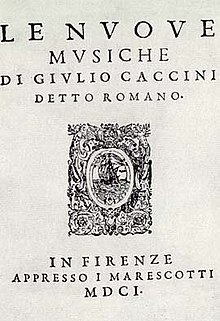 Titelblatt der ersten (1602) Le Nuove musiche.