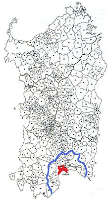 Karte des Großraums Cagliari