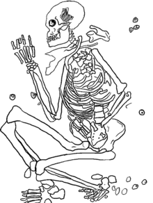 Redrawing of the burial of a male member of the Capsien culture
