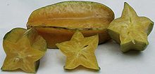 Fruta estrella y rodajas  