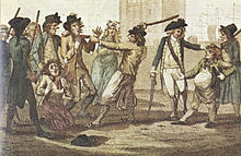 Tiskový gang, britská karikatura z roku 1780