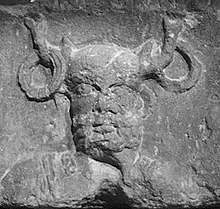 Een afbeelding van Cernunnos uit de Pilier des nautes, Parijs, Frankrijk.  