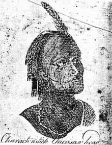 Schizzo di un Chickasaw di Bernard Romans, 1775