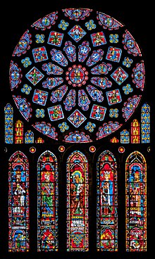 Gothic stained glass, c. 1230-1235, in Chartres Cathedral
