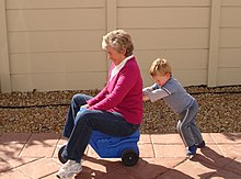 Granny plays with her grandson