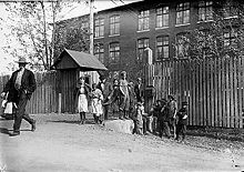 Børnearbejdere på Merrimac Mills i Huntsville, november 1910, fotograferet af Lewis Hine.