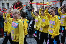 Irish schoolchildren. Ireland has the highest birth rate in the EU with 16.88 births per thousand inhabitants.