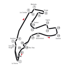 Spa-Francorchamps, zoals gebruikt in 2004 en 2005