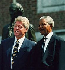 Mandela con il Presidente degli Stati Uniti Bill Clinton nel luglio 1993