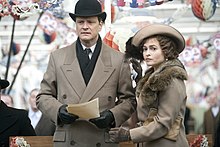 Bonham Carter e Colin Firth nel film Il discorso del re del 2010