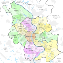 Districts and parts of Cologne