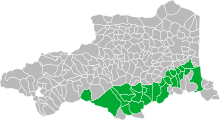 Kommuner i Pyrénées-Orientales, som gennemkøres af Tech.