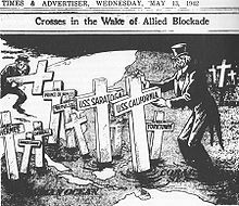 Jaapani ingliskeelse ajalehe Japan Times &amp; Advertisers 13. mai 1942. aasta juhtkartoteegis on kujutatud onu Samu koos Winston Churchilliga püstitamas hauatähiseid liitlaste laevadele, mille Jaapan oli uputanud või väidetavalt uputanud Korallimerel ja mujal.