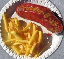 Currywurst with french fries