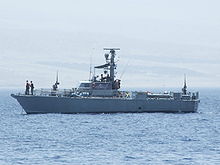 Dabur-class patrol boat at sea.