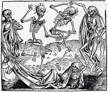 Esqueletos animados de La Danse Macabre de Hans Holbein el Joven (1538)
