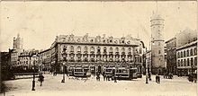 Ernst-Ludwigs-Platz with White Tower after a postcard from about 1899