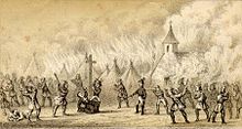 Death of the Jesuit priest Sebastien Rale on 23 August 1724, depiction from 1856