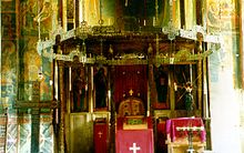 Iconostasis and wrought-iron choros in the Serbian Royal Monastery of Dečani (Raška School, 1328-1335)
