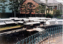 Maßstabsgetreues Modell der niederländischen Handelspost in Dejima (1995)