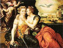 The Kiss of Justice and Peace . Unknown artist, Antwerp c. 1580
