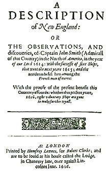 Titelbladet til A Description of New England (1616)  