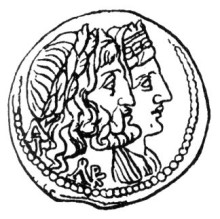 Zeus and Dione on a coin