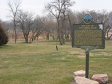 Ženklas, žymintis buvusio East Sioux Falls miesto vietą.