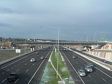Платената магистрала EastLink при моста на магистралата Maroondah