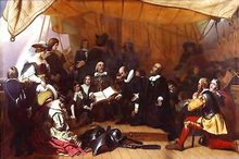 "The Embarkation of the Pilgrims from Delfthaven in Holland" (1844), Robert Walter Weir
